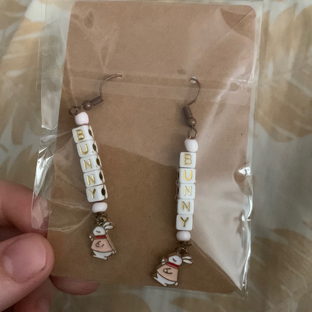 Handmade bunny earrings Nickel Free